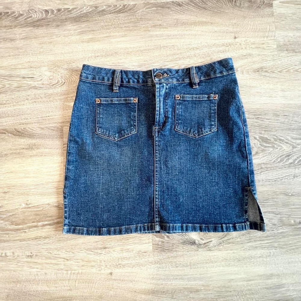 Vintage Y2K 90s denim mcbling skirt